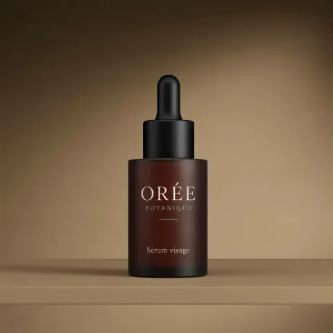 Flacon de sérum Orée Botanique présenté dans la fiche 1 de la collection.
